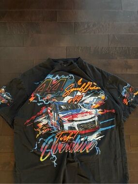 Men's Black Graphic Racing Tee with #44 Car Print